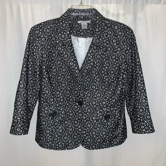 Luciano Dantè Jackets & Blazers - Luciano Dante Women’s Black Abstract Pattern Jacket Blazer Size XL